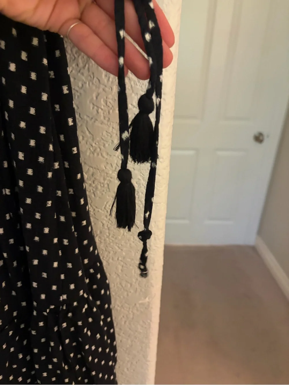 Knox Rose Black Polka Dot Midi Wrap Dress - Picture 5 of 5